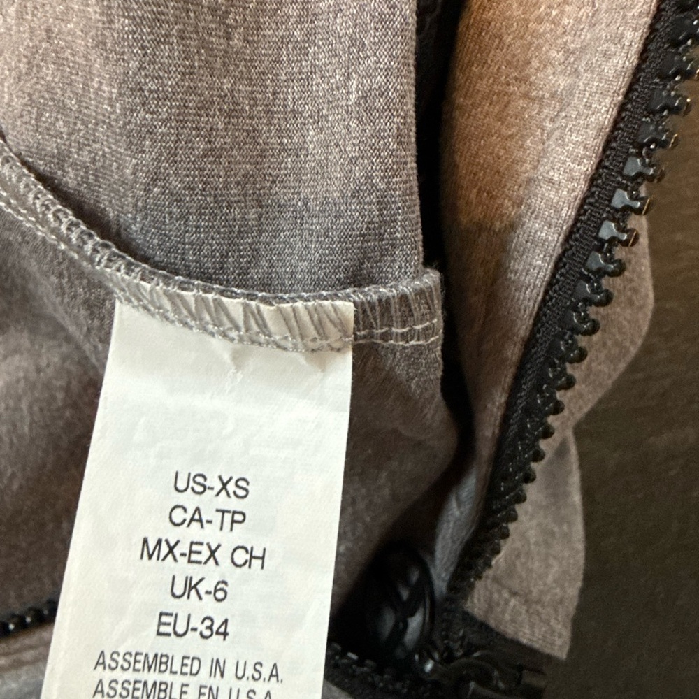 Trina Turk Recreation Gray and Black Athletix Jacket with Aqua Accents XS - Picture 6 of 7